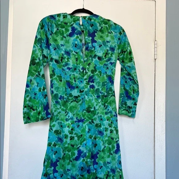 Zara Floral Green and Blue Dress - Picture 5 of 5